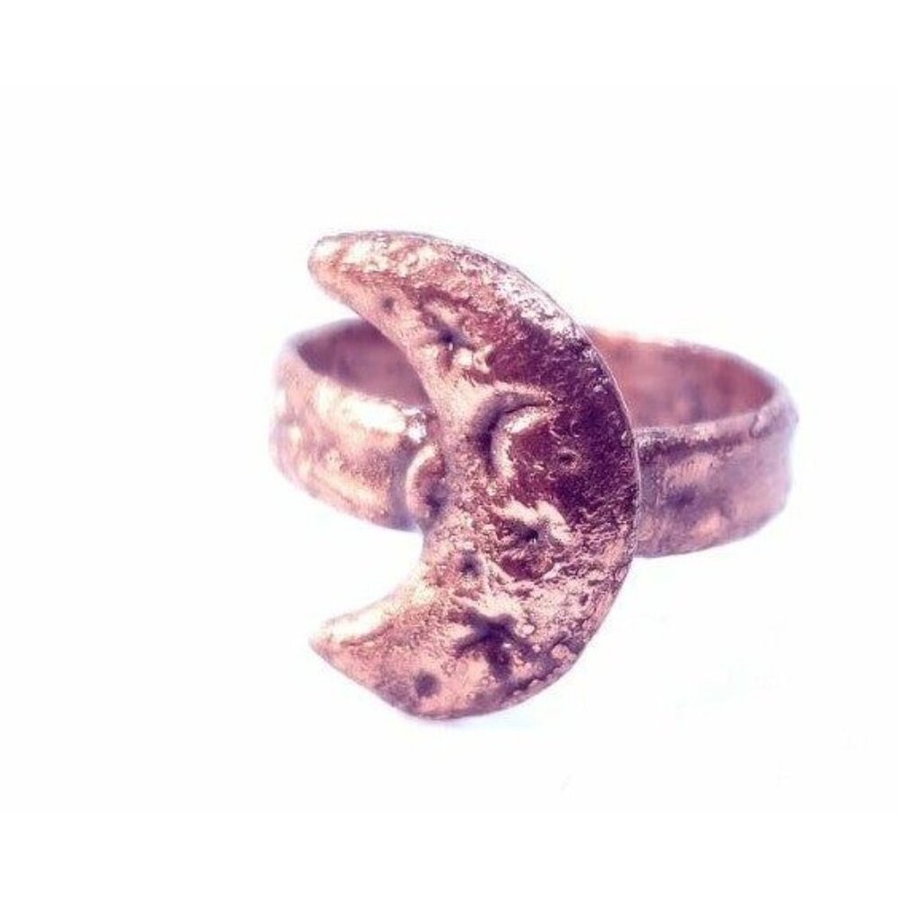 Copper moon ring size 6 - Picture 2 of 12